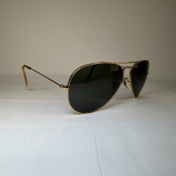 RAY BAN Gold Metal Aviator Sunglasses Small AUTHENTIC Vintage 80s main image 7